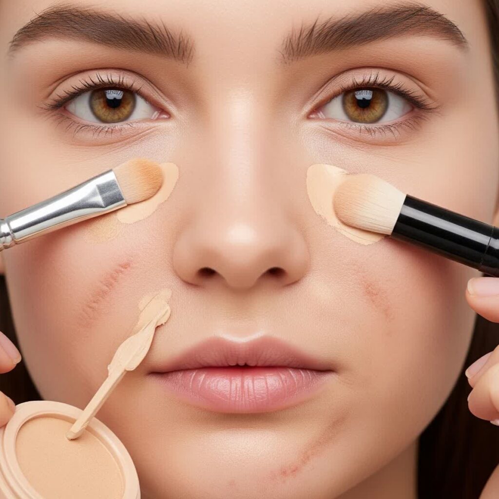 استتار فرورفتگی جای جوش با ترفندهای آرایشی